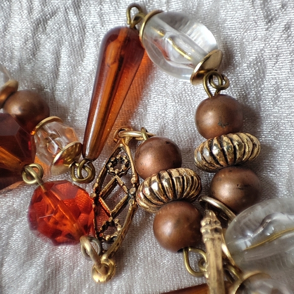 Express Brand Opera Length Necklace Made in Italy Clear Bubble Lucite Wire Cage - Picture 9 of 16